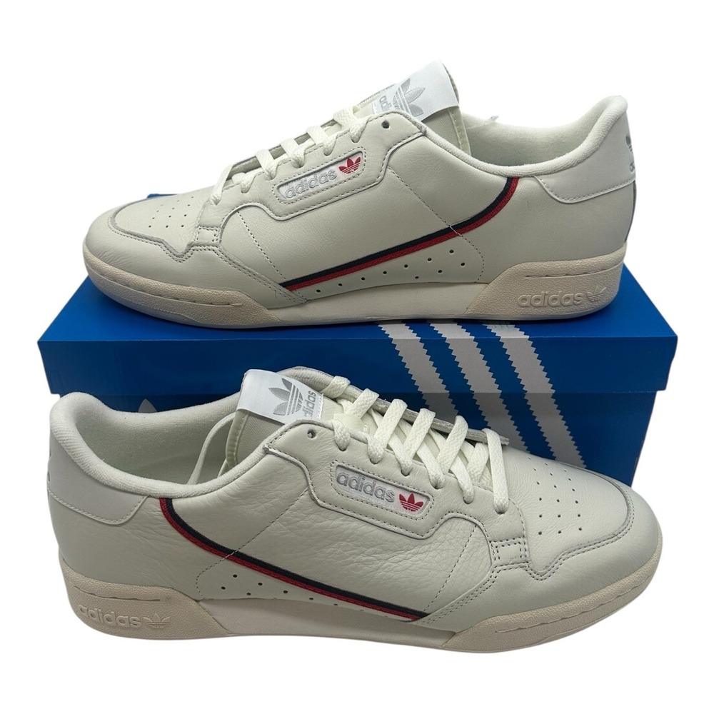 Adidas Continental 80 Shoes Mens 4.5 Womens 5.5 Off White/Scarlet Sneaker B41680